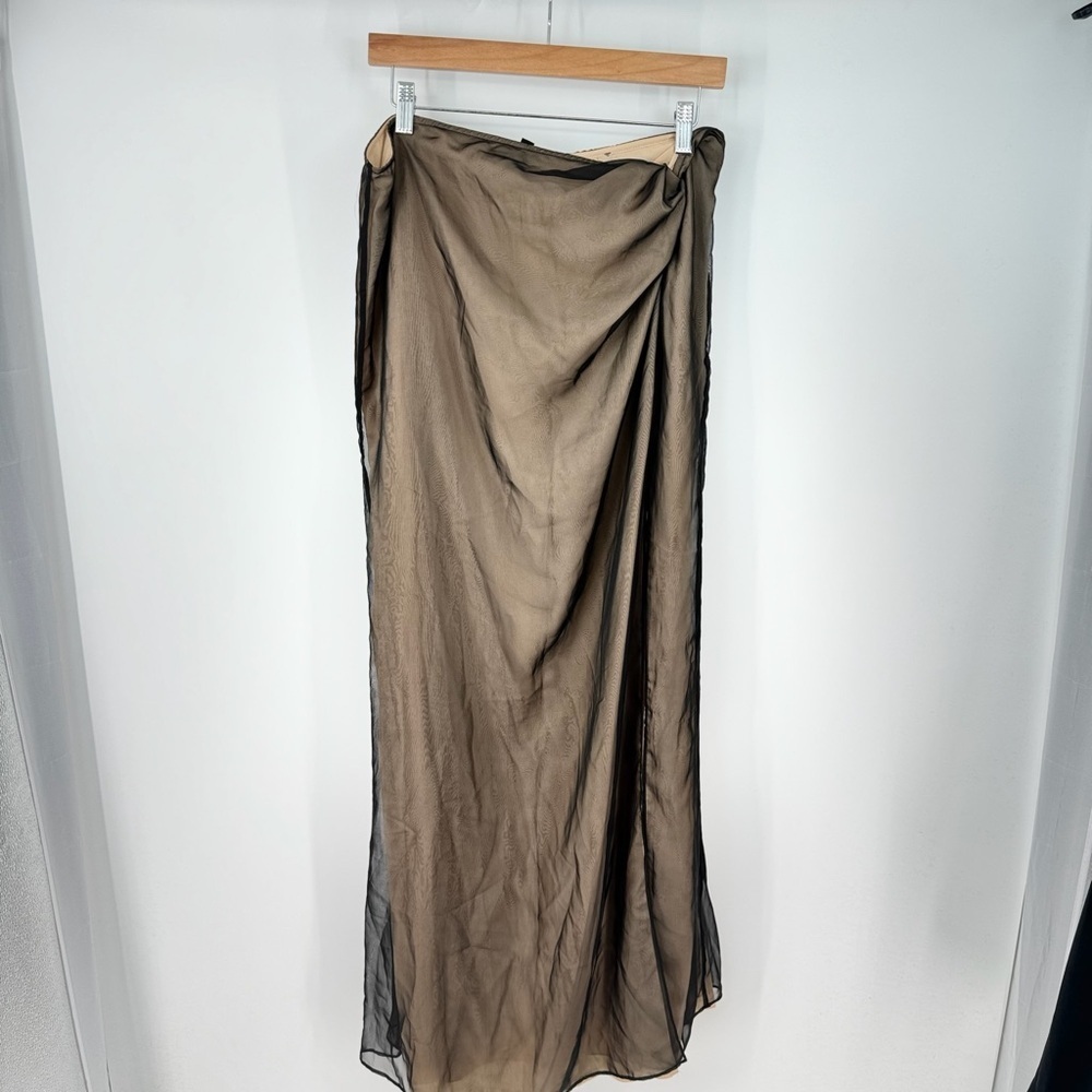 NBD Mesh High Waist Hip Twist Maxi Skirt